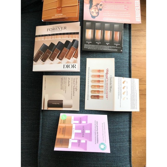 DIOR HUDA Charlotte Tilbury ILIA Danessa Myricks Foundation Sample Card Bundle - Picture 4 of 9